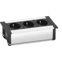 Evoline Frame-Dock Einbau Steckdosenleiste 3-fach Schukosteckdose Alu