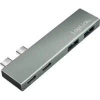 Logilink USB 3.2 Gen2x2 Hub, 4-port, PD, for MacBook and iPad, silver