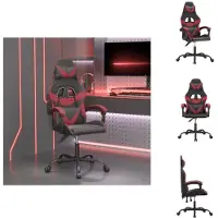 vidaXL Gaming-Stuhl Drehbar Schwarz und Weinrot Kunstleder - Gaming-Sessel