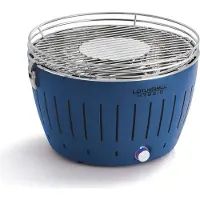LotusGrill - Tragbarer Hybrid-Grill Holzkohle und Gas Ø 32 cm mit Tasche - Blau