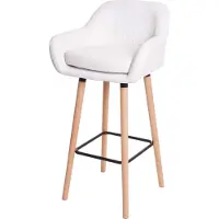 Mendler Barhocker Malmö T381, Barstuhl Tresenhocker MVG- Kunstleder, weiß