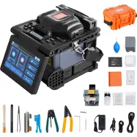 Vevor Glasfaser-Spleißgerät mit 6 Motoren, Kernausrichtung, 6 s Spleißen & 13 s Aufheizen, Glasfaser-Spleißgerät mit 5-Zoll-LCD-Bildschirm, 3-in-1-Faserhalter