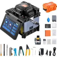 Vevor Glasfaser-Schweißgerät mit 6 Motoren, Kernausrichtung, Spleißgerät, 6 s Spleißen & 13 s Aufheizen, Fusionsspleißgerät , 3-in-1-Faserhalter,