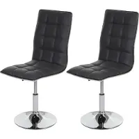 Mendler 2er-Set Esszimmerstuhl MCW-C41, Stuhl Küchenstuhl, höhenverstellbar drehbar, Kunstleder MVG- grau