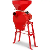 Eberth Elektrische Getreidemühle mit Starkem 1100 Watt Elektromotor, Durchsatzmenge 240 kg/h, Schrotmühle mit Scharfer Edelstahlklinge mit Stand