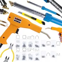 Rosfix Set Kunststoffschweissgeraet 80W BL80W + Heftgeraet + 800 Klammern – 600°C, 230V, 8 Typen | Reparatur, Auto, DIY, Kunststoffwerkzeug