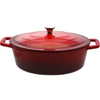 ELO Stahlwaren ELO Kirschrot Bräter Gusseisen oval robust Induktion rot 33cm