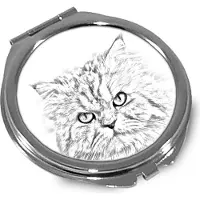 Art-Dog Perserkatze - Taschenspiegel mit Katze, personalisierter Taschenspiegel, kompakter Spiegel mit -Logo