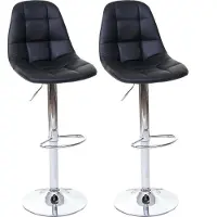 Mendler 2er-Set Barhocker MCW-A67, Barstuhl Tresenhocker, MVG- schwarz, Kunstleder