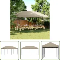The Living Store Partyzelt Faltbar Pop-Up Taupe 580x292x315 cm