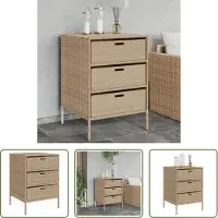 The Living Store Gartenschrank Beige 55x59x80 cm Poly Rattan