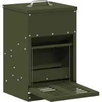 Syfax Hühnertretfeeder Olive Grün 25 x 42 x 40 cm Kaltgewalzter Stahl