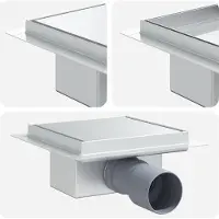 Syfax 2 in 1 Duschabfluss Silber 15 x 15 cm Edelstahl 304