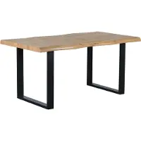 Idea New Garden Srl Tisch rechteckig 160x90 cm in Holzoptik mit U-förmigen Metallbeinen, modernes Design, robust, für 6 Personen, für Küche und Esszimmer – DEXTER