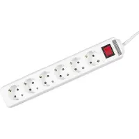 REV 00125101, 1,4 m, Drinnen, 1,5 mm², Weiß, 6 AC-Ausgänge, 230 V