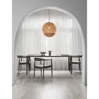 Nova Luce Pendelleuchte Bola E27 Schwarz Beige Textil Rattan Ø50cm 9586524