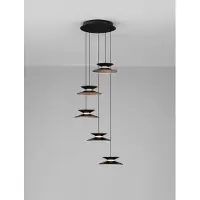 Nova Luce LED Pendelleuchte Morphi dimmbar 25W warmweiss 3000K Schwarz Gold Metall Ø42cm 9416951