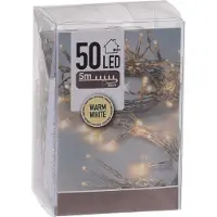 Spetebo Lichterkette mit 50 LED in warm weiß - 500 cm - Weihnachts Tischlichterkette