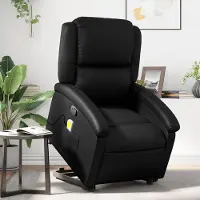 vidaXL Eleganten-Stil Massagesessel mit Aufstehhilfe Schwarz Kunstleder - Fernseh- & Relaxsessel Hommie5780906 2parcel