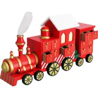Spiel Werk Adventskalender zum Selbstbefüllen 24 Türchen Nachhaltig Wiederverwendbar Kinder Mädchen Jungen Weihnachtskalender DIY Holz Dekoration, Model:Adventskalender Lokomotive