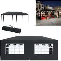 XMTECH Faltpavillon 3x6 m, Wasserdicht, UV-Schutz, Höhenverstellbar, Faltbares Partyzelt, Gartenzelt, Outdoor Zelt mit Tragetasche, Anthrazit