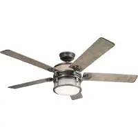 Demotex GmbH Luxus Deckenventilator Antik Grau 152 x H. 42 cm - Moderner dimmbarer Ventilator mit LED Beleuchtung und Fernbedienung - Luxus Accessoires