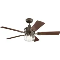Demotex GmbH Luxus Deckenventilator mit LED Beleuchtung und Fernbedienung Bronze / Braun 132 x H. 48 cm - Luxus Qualität