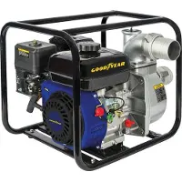 Goodyear Wasserpumpe 6.5PS Benzin 4T OHV 196Cm3 Motor-Thermopumpe 54m3/h Anschlüsse 75mm Überschwemmungen Keller Schwimmbäder