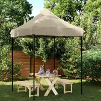 vidaXL "Neues Produkt" Party-Zelt - CLORIS - Pavillon - Taupe 200x200x306 cm Oxford-Stoff - Pavillons & Partyzelte V2749