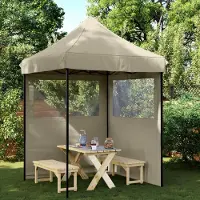 vidaXL "Neues Produkt" Party-Zelt - CLORIS - Pavillon - Taupe 200x200x306 cm Oxford-Stoff - Pavillons & Partyzelte V2754