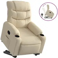 Sonstiges Relaxsessel mit Aufstehhilfe Creme Stoff