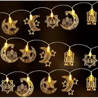 Lapamax Ramadan Lichterkette 3M 20LED 5 Muster Muslim Ramadan Deko für Zuhause Hochzeit Weihnachten Lichterketten Dekorationslicht Party-Festival-Lichter