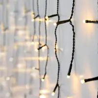 Spetebo Eisregen Lichtervorhang warm weiß für Außen 3m mit Stecker - 90 LED - Eiszapfen Lichterkette mit 20 Lichtfäden