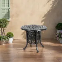 MODFU Outdoor Gartentische Stehtisch Beistelltisch mit Eisbehälter,Couchtisch für den Außenbereich,mit verstellbaren Fußpolstern,Bronze