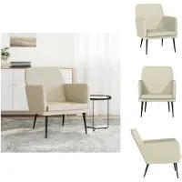 vidaXL Sessel Creme 61x78x80 cm Kunstleder - Sessel