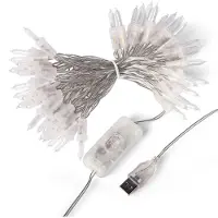 Hellum 50-tlg. LED-Lichterk. m. USB-Anschluss u. Schalter, Kabel transp.