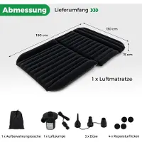 Northix SUV Luftmatratze 190x130 cm, Aufblasbares Bett mit Pumpe