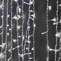 Yakimz LED lichterkette Lichtervorhang Deko Vorhanglichtermit 100 LED 8 Lichtmodi USB Lichterkette Beleuchtung für Weihnachten-IP44 Kaltweiß