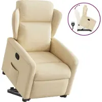 Syfax Relaxsessel mit Aufstehhilfe Creme Stoff