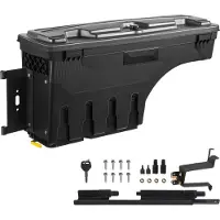 StarTech.com LKW-Ladefläche Staufach - Abschließbarer Deckel - Wasserdichter ABS Radkasten Werkzeugkasten 25 L - Kompatibel mit Chevrolet Silverado 1500 GMC Sierra 1500 2019-2021 - Fahrerseite - Schwarz
