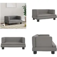 vidaXL Hundebett Grau 60x40x30 cm Kunstleder - Hundebett - Hundebetten - Hundesofa - Haustiersofa