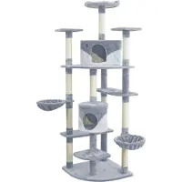 AGA Kratzbaum für Katzen 200 cm Grau-Weiß