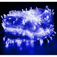 ROSNEK 20M 200 LED Lichterkette Blau 8 Lichtmodi Wasserdicht Party Garten Innen Deko Weihnachtsbeleuchtung