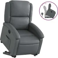 Sonstiges Relaxsessel mit Aufstehhilfe Grau Kunstleder