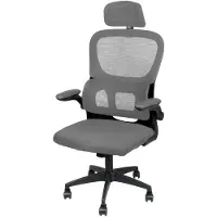Supfine Bürostuhl Ergonomisch drehstuhl Gaming Stuhl höhenverstellbar mit Verstellbarer Kopfstütze Armlehnen Lendenwirbelstütze Grau