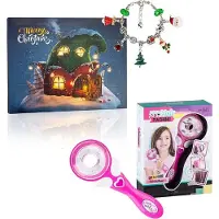 Mormark 2er Pack Weihnachts-Adventskalender Armbänder Set + Zauber Flechtmaschine - ADVENTBRAID