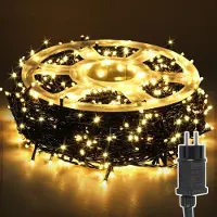 Jayseuw LED Lichterkette 200m 2000LED Lichterkette mit 8 modi Außenlichterkette für Innen Weihnachten Hochzeit Party Garten Deko Warmweiß