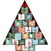 Ed Brubaker Adventskalender zum Befüllen - Tannenbaum 2026 - DIY Weihnachtskalender mit 24 Türchen für Gutscheine, Süßigkeiten - 51 cm groß aus Pappe