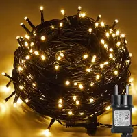 ROSNEK 20M 200 LEDs Lichterkette 8 Lichtmodi Wasserdicht Weihnachtsbeleuchtung mit Timer und Speicherfunktion Innen Party Garten Deko