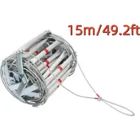 StarTech.com Seilleiter - Rettungs-/Feuerleiter - 15 m - 200 kg Tragkraft - Stahl & Aluminiumlegierung - Sprossenbreite 30 cm - Hängend - Weiß